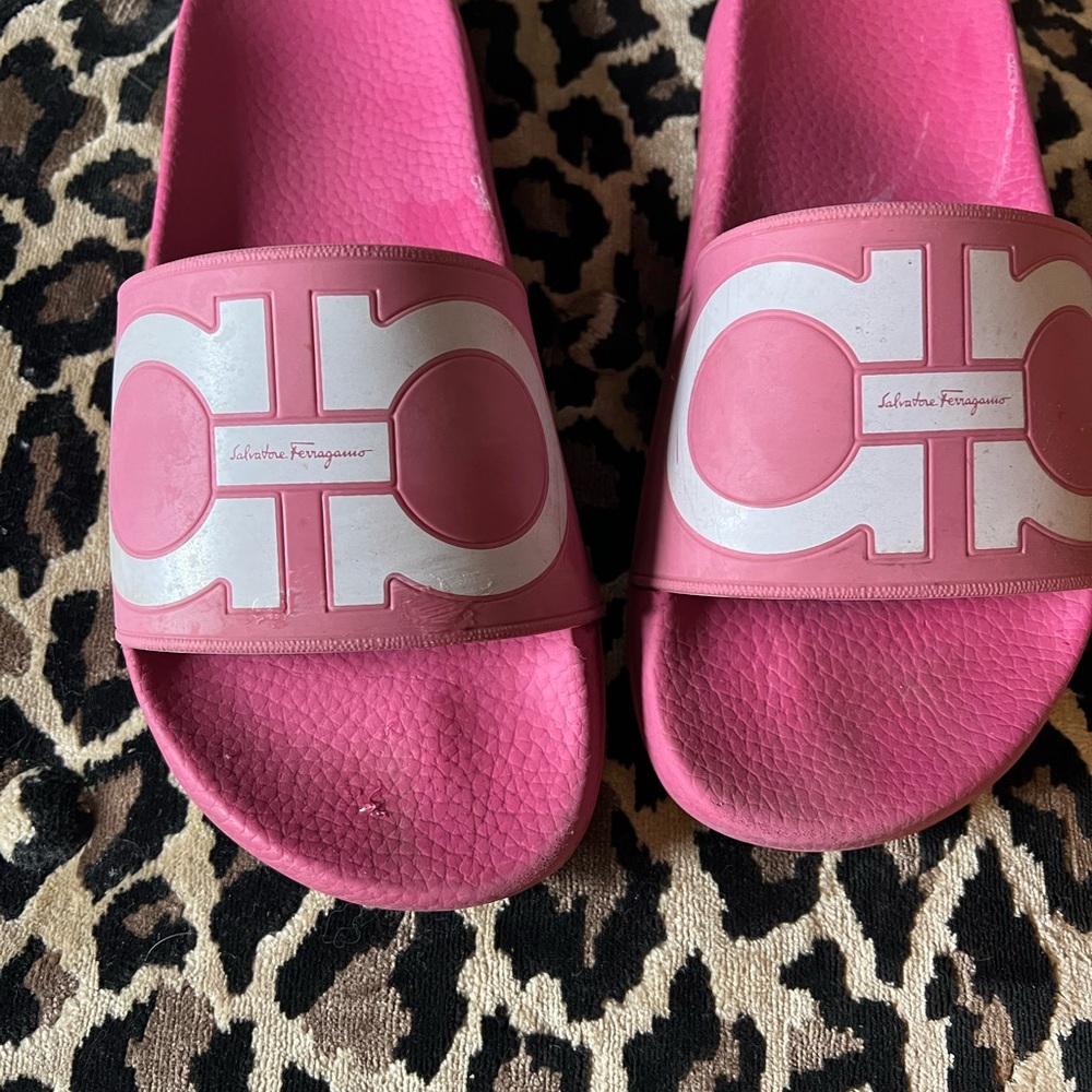 Salvatore Ferragamo Pink Slide Sandals